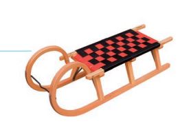 110cm Horned Fabric Seated Wooden Toboggan